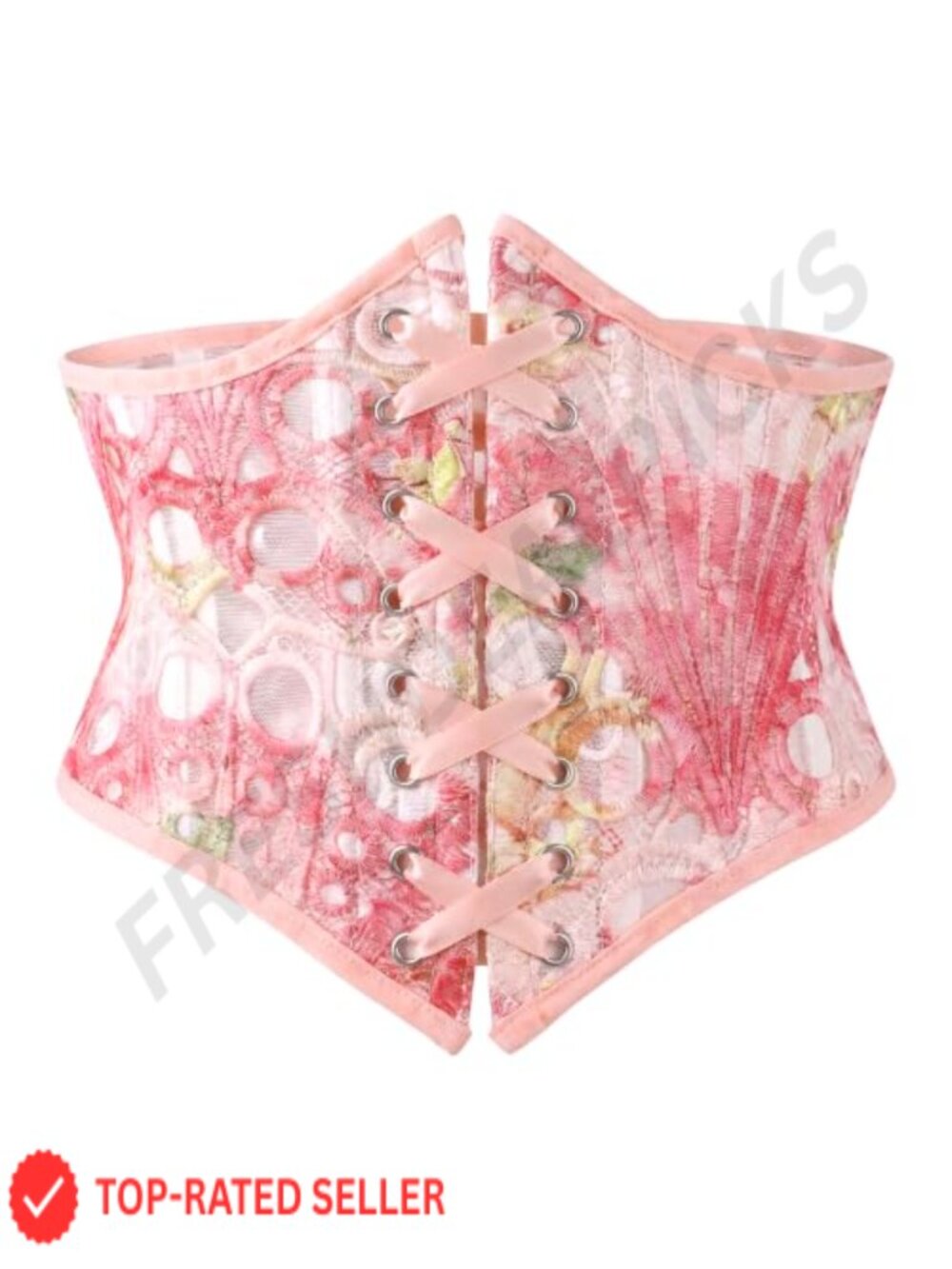 Lace Corset Belt Wide Floral Waist Belt for Renaissance Costume